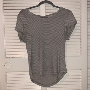 Gray and White Striped Shirt